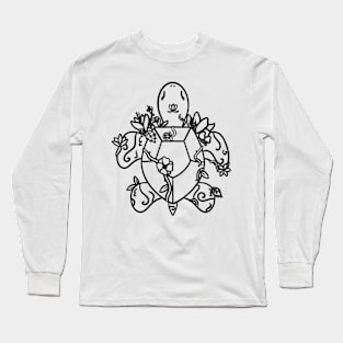 Flower Sea Turtle Long Sleeve T-Shirt